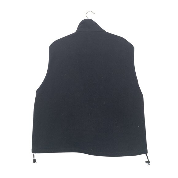 Woolrich Mens M Black Polyester Full Zip Fleece Vest Drawstring Hem Polartec - Picture 8 of 8